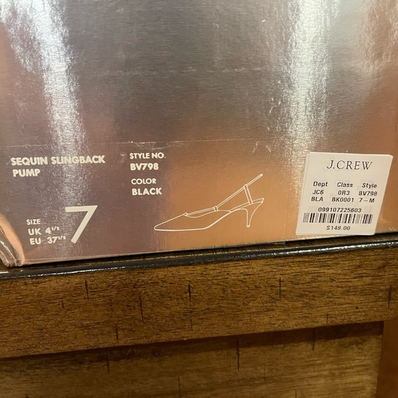 Jcrew Collection Leona sequin slingback heel size 7 new - Picture 5 of 5